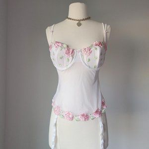 Vintage y2k Pink Victoria's Secret Rose Corset